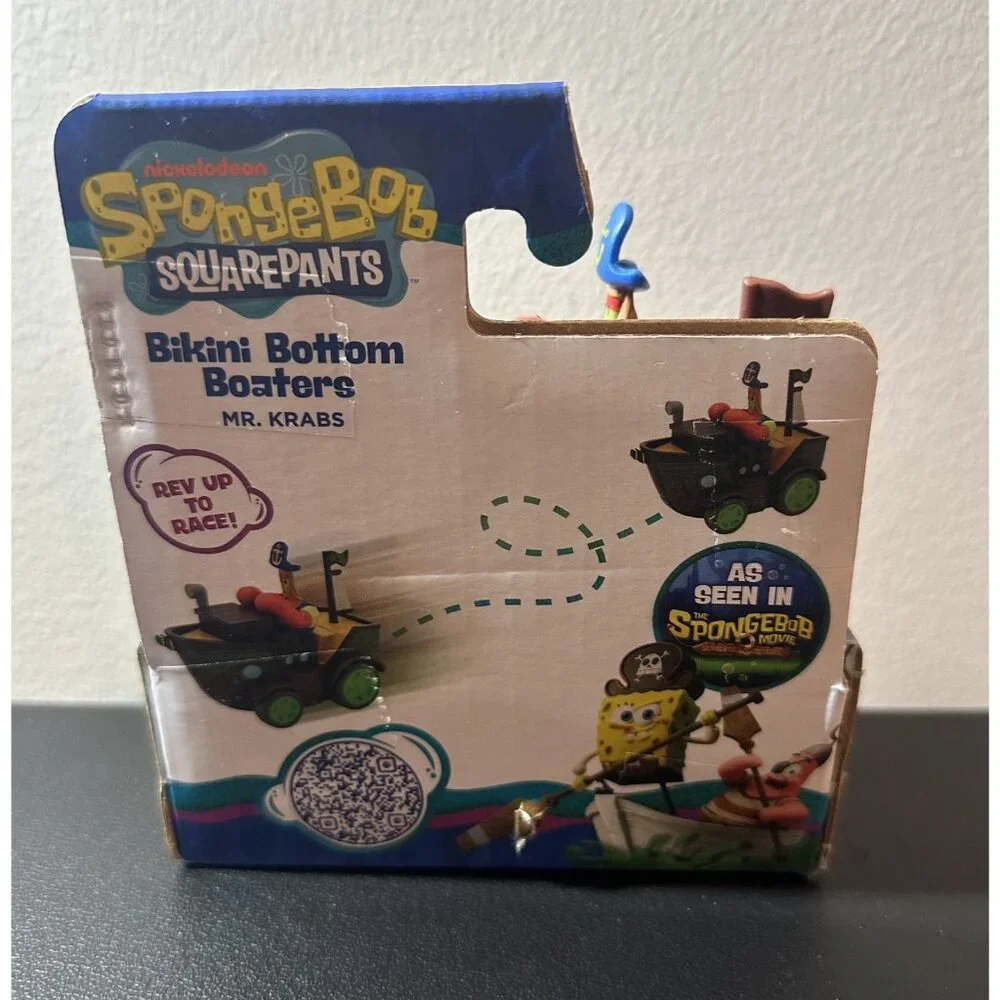Rare NWT Spongebob Movie Bikini Bottom Boaters MR. KRABS Boxed Toy Figure & Boat